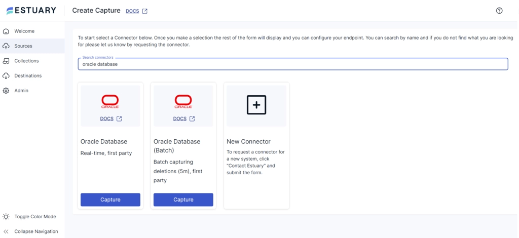 oracle to redshift - oracle connector search