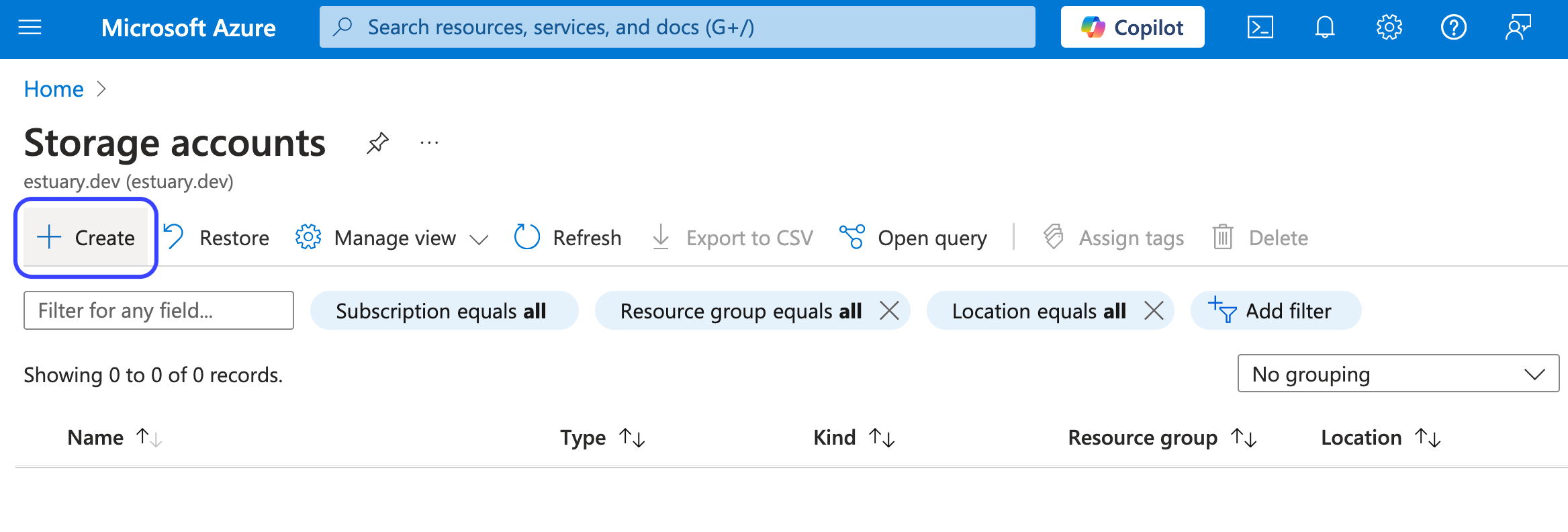 Azure Storage Accounts Dashboard