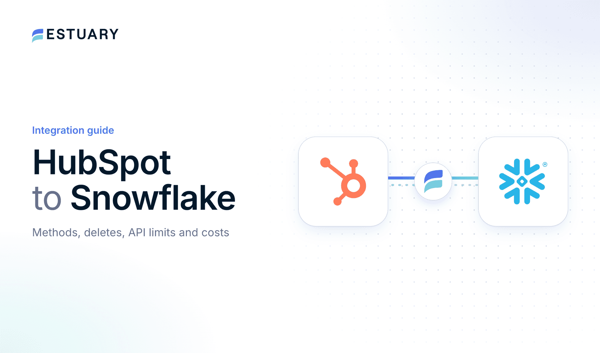 HubSpot to Snowflake integration guide cover showing the HubSpot and Snowflake logos