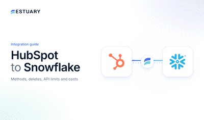 HubSpot to Snowflake integration guide cover showing the HubSpot and Snowflake logos