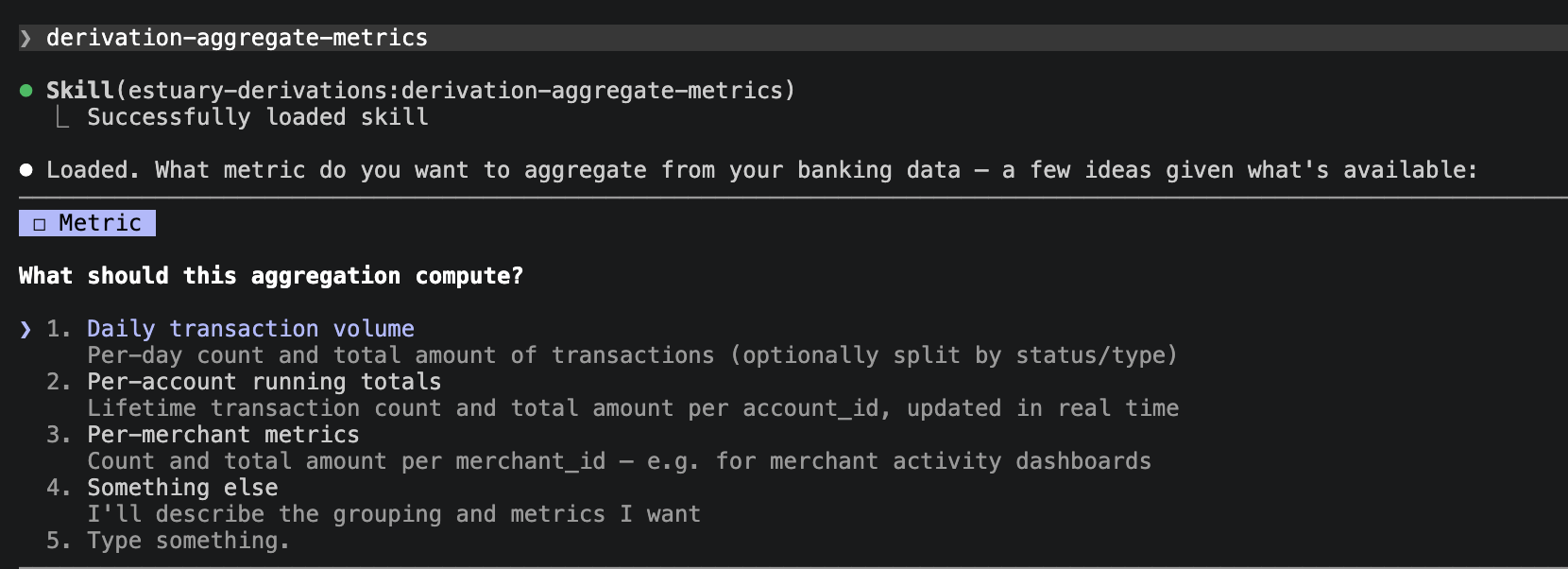 Aggregate metrics skill prompt