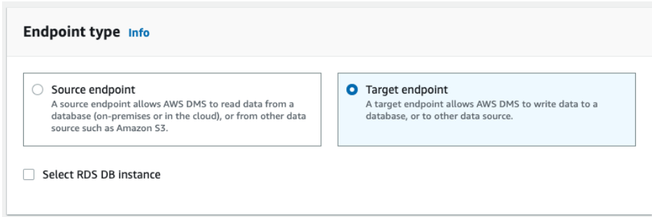 SQL Server to DynamoDB - AWS Dms Target endpoint type age