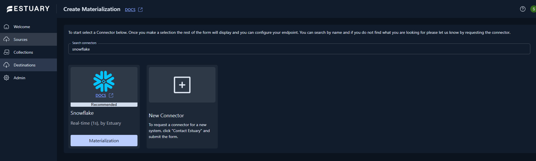 Snowflake Materialization Connector Setup Using Estuary