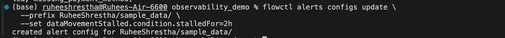 Configuring a data movement stalled threshold with flowctl