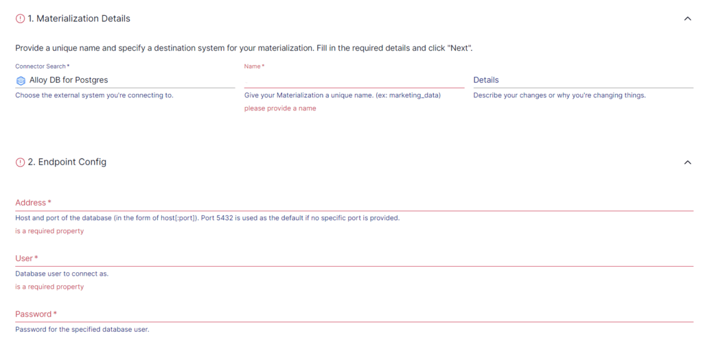 Postgres to AlloyDB - Materialization Details