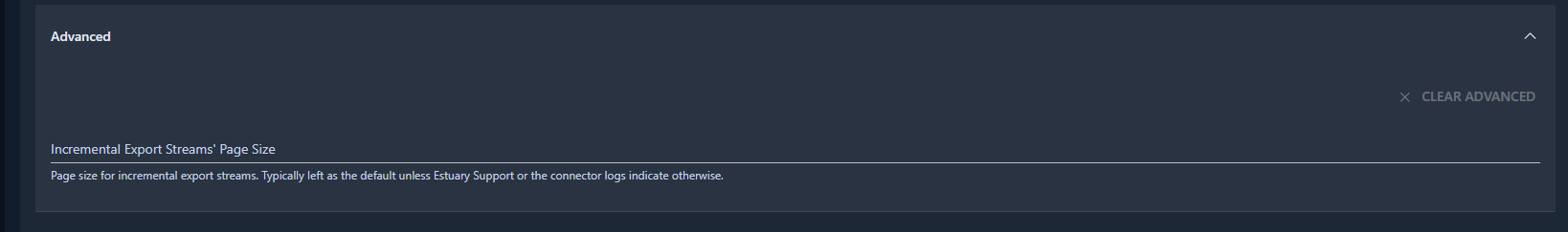 Incremental Export Page Size