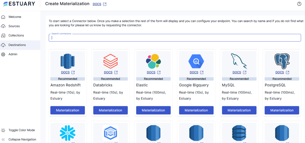 how to load data into a data warehouse - estuary new materialization