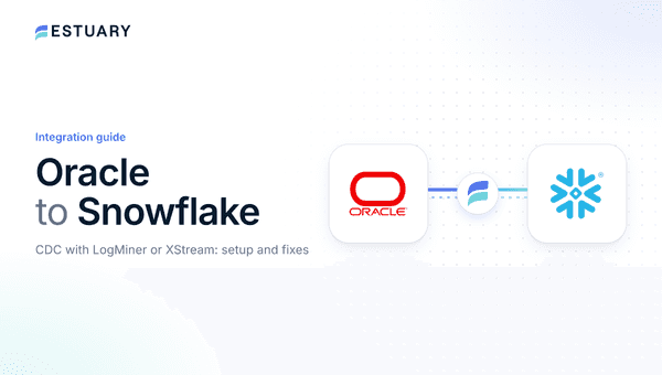 Oracle to Snowflake integration guide cover showing the Oracle and Snowflake logos