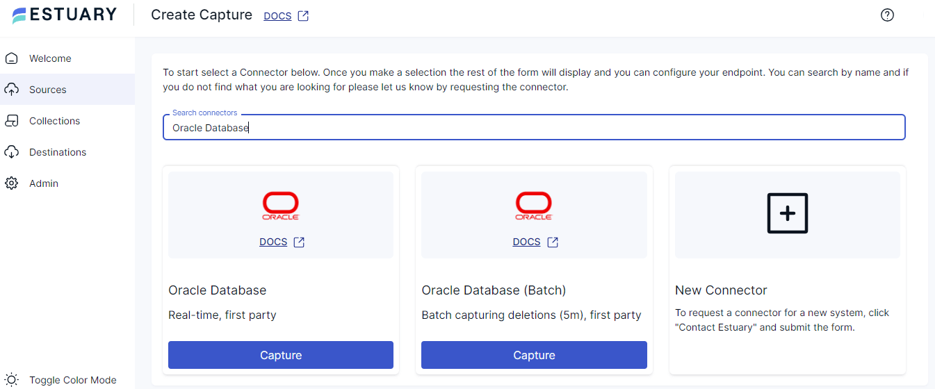 Oracle to MongoDB - Oracle DB options