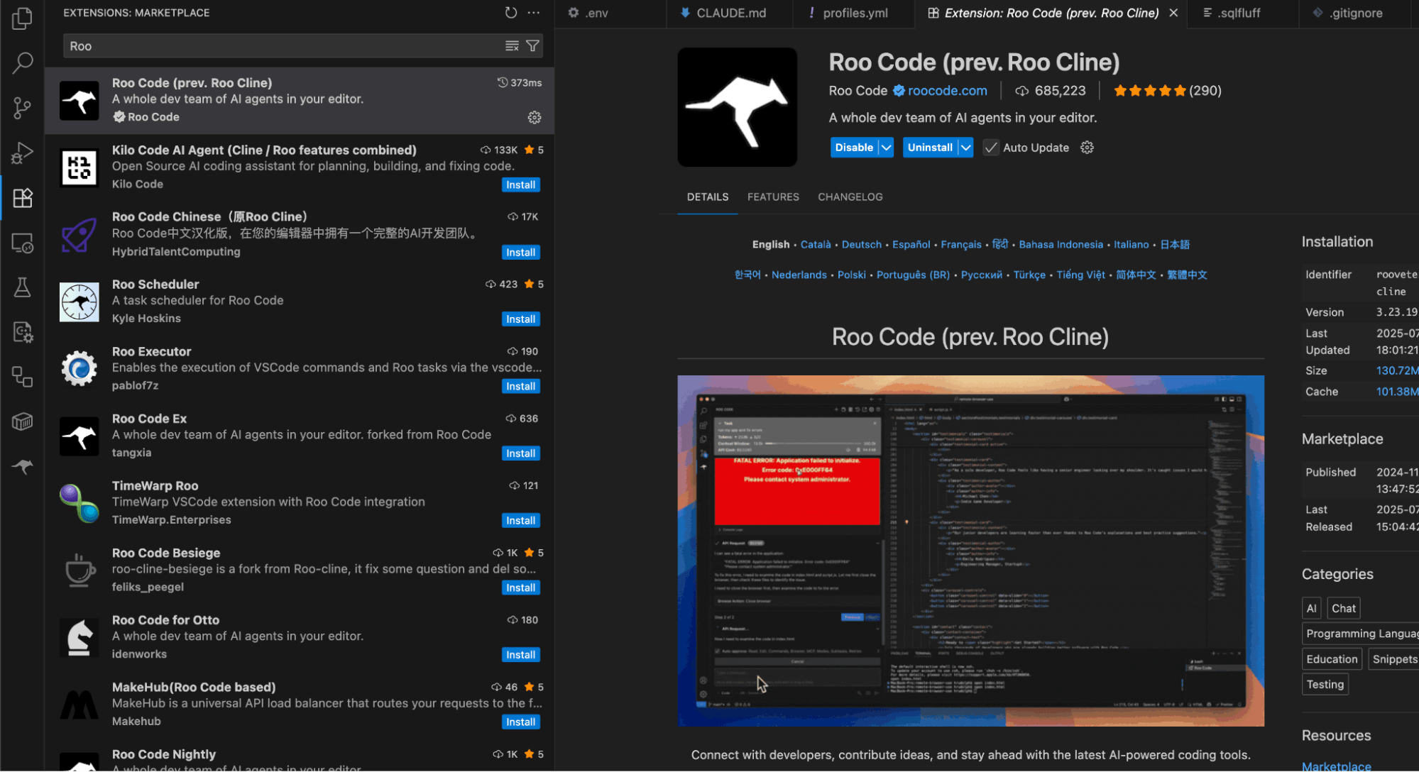 Roo in VSCode