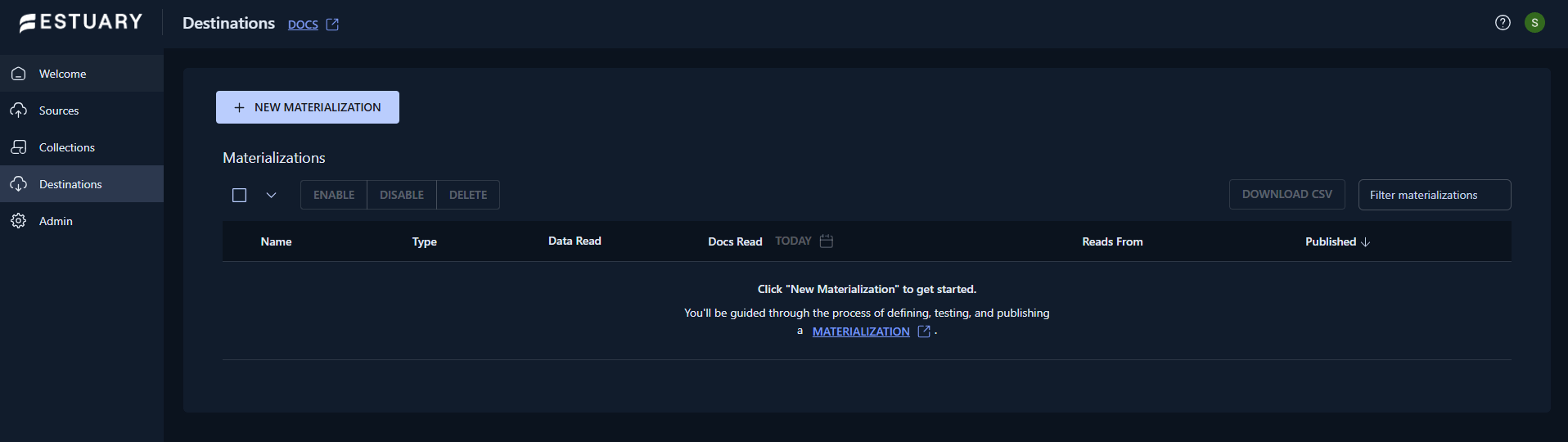Materialization of Databricks Data Using Estuary