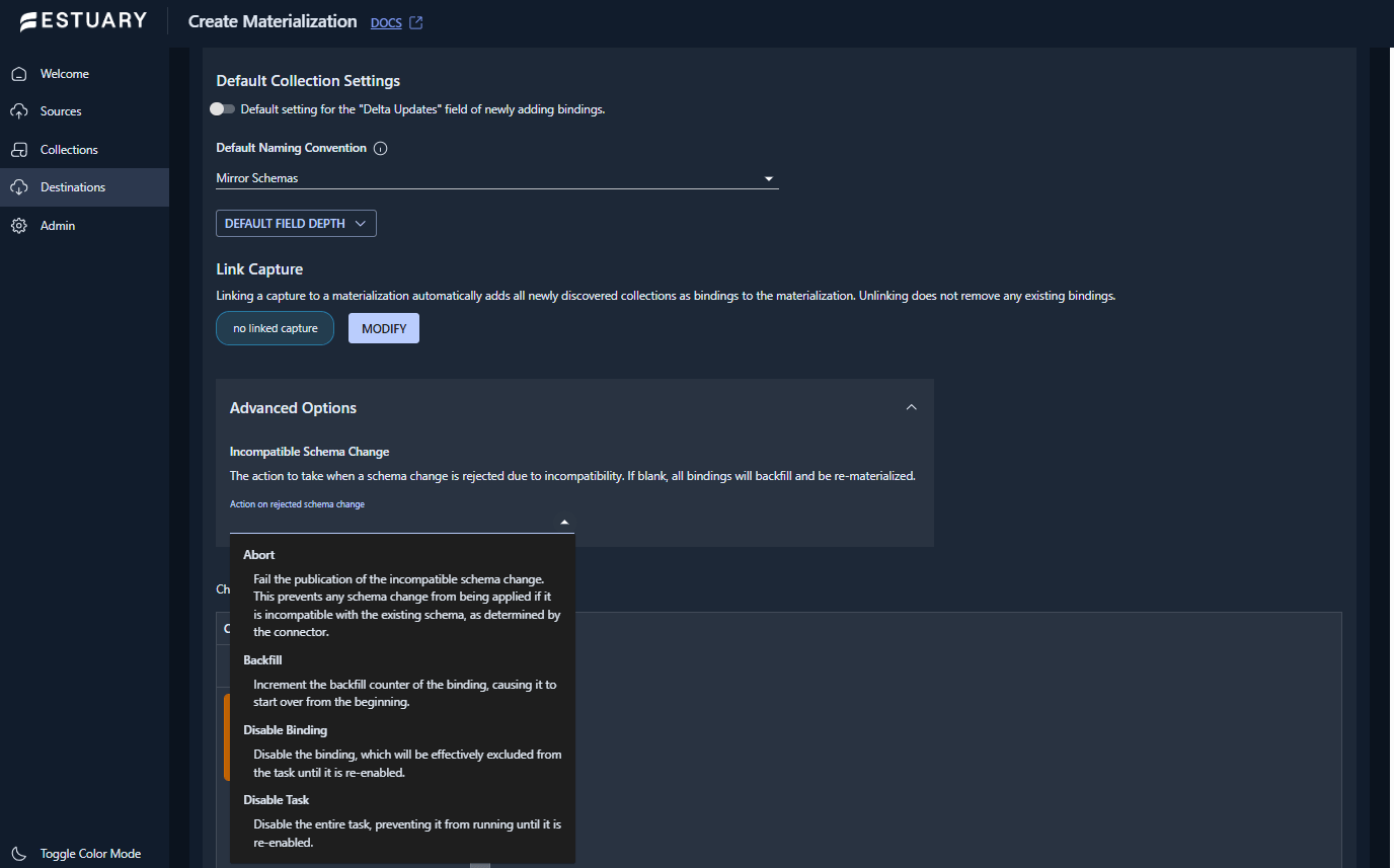 Set schema-handling logic