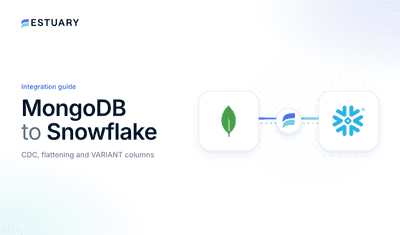 MongoDB to Snowflake integration guide cover showing the MongoDB and Snowflake logos