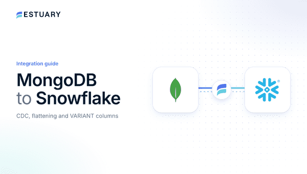 MongoDB to Snowflake integration guide cover showing the MongoDB and Snowflake logos
