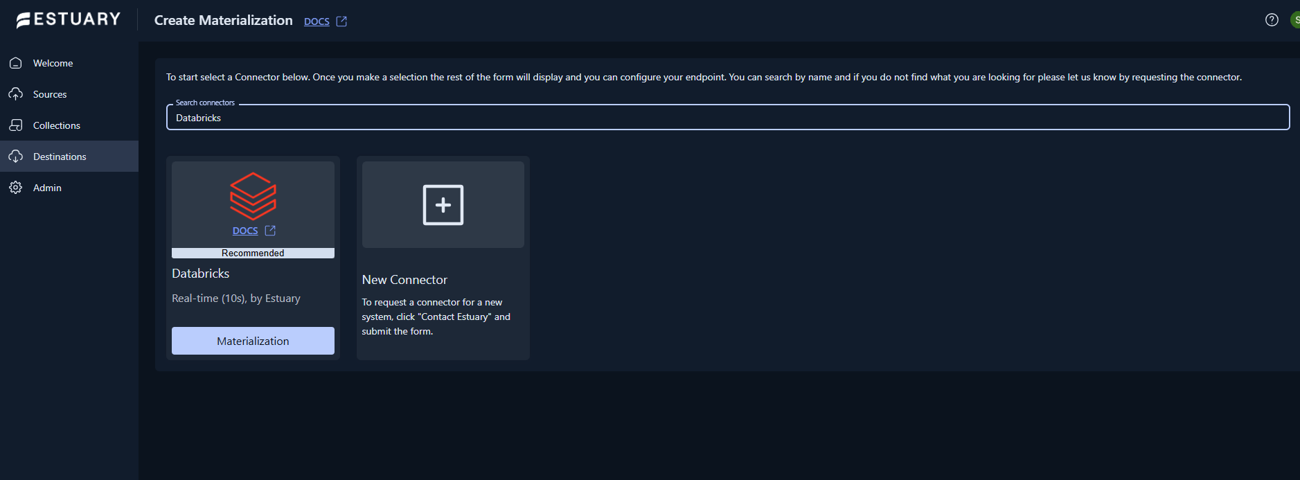 Choose Databricks Connector to Integrate with Shopify
