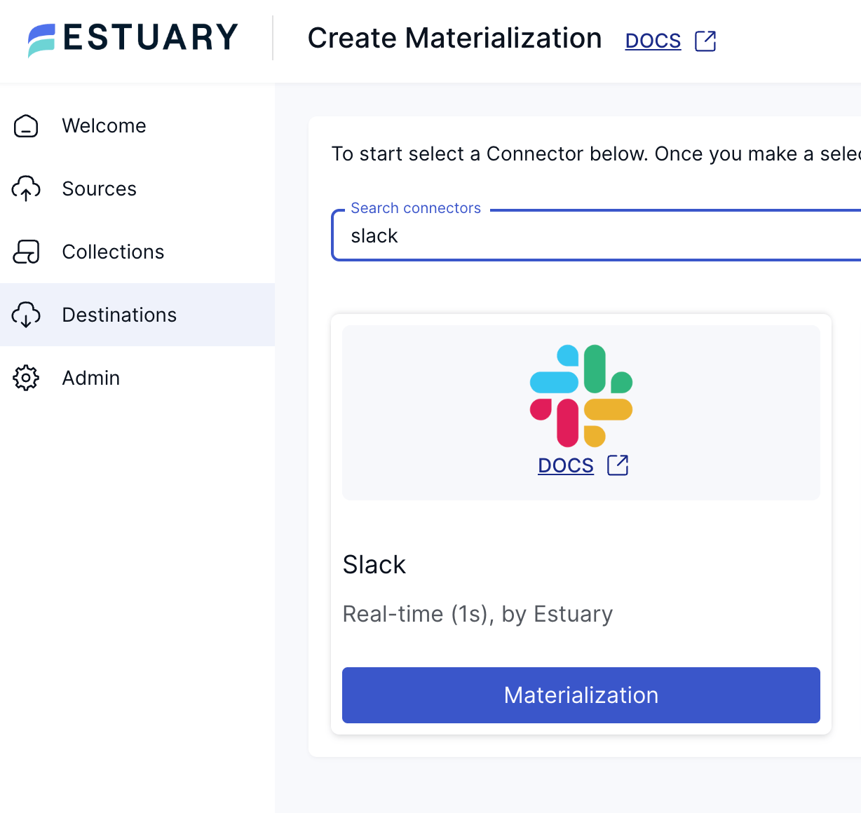 Configuring a Slack materialization in Estuary