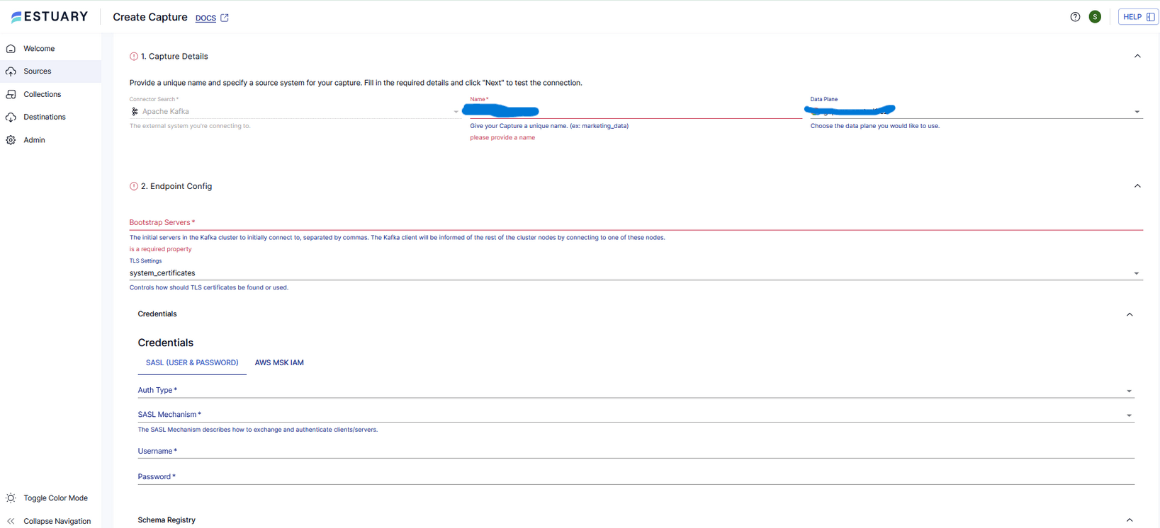 Kafka Data Capture Details