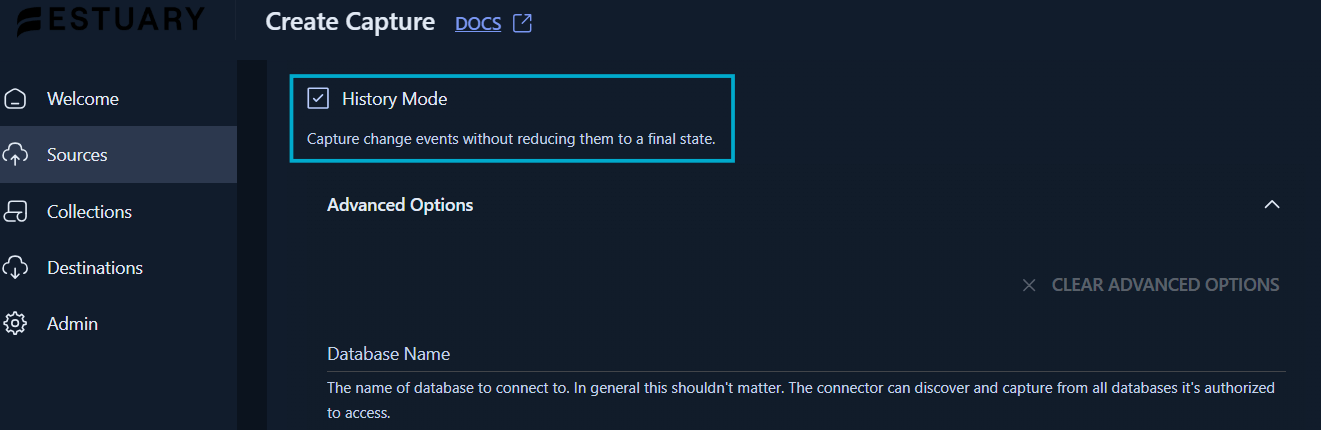 History Mode captures all changes with CDC. Pair with Delta Updates on your destination for a complete audit log.