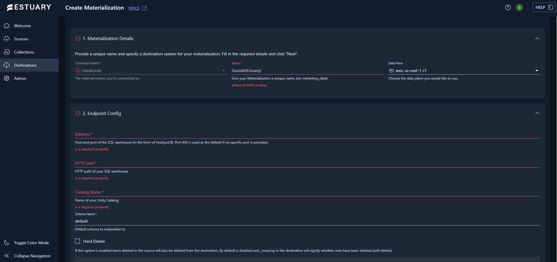 Databricks Configuration to Integration with Shopify