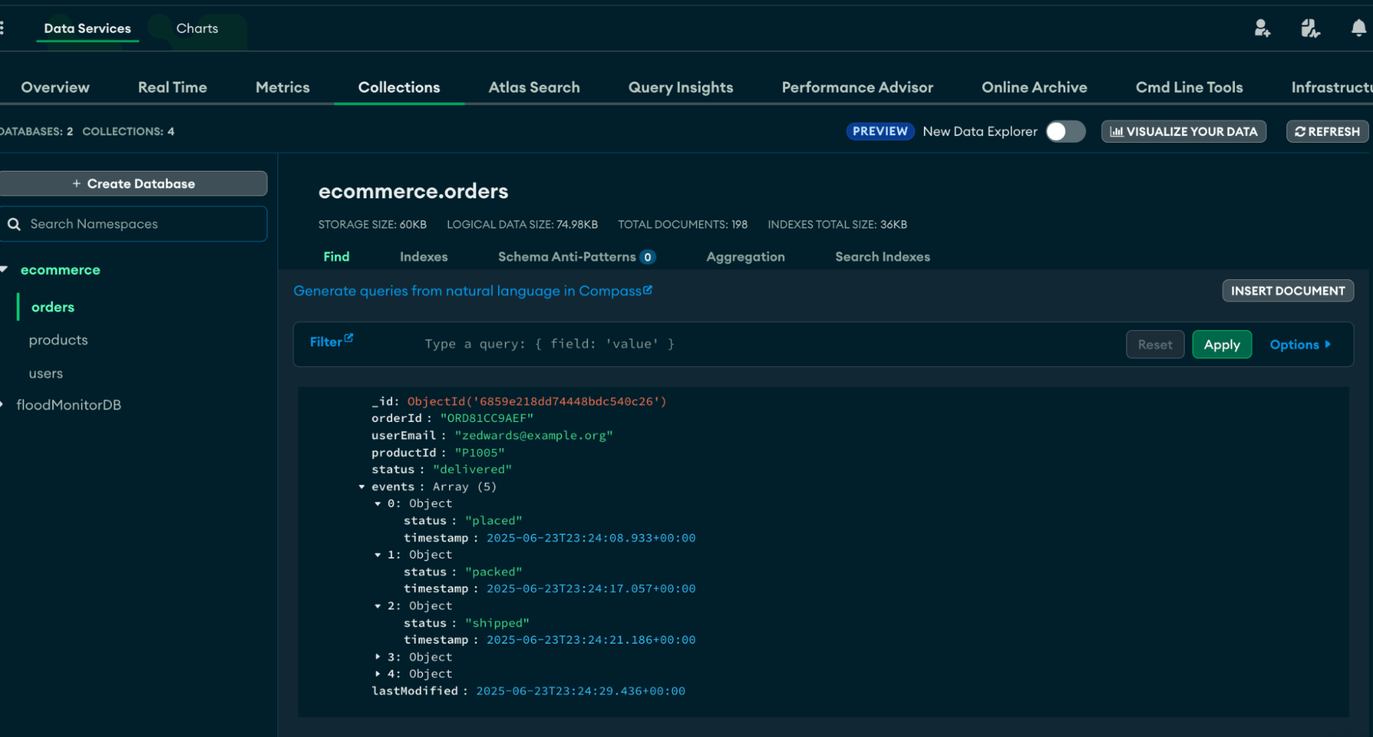 MongoDB to ClickHouse - Output in MongoDB Collection