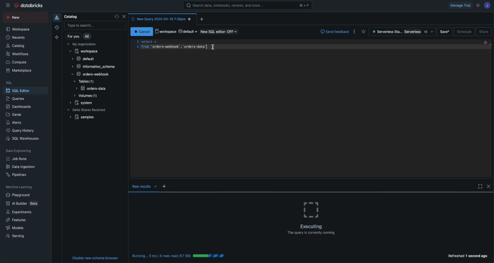 Querying webhook data in Databricks