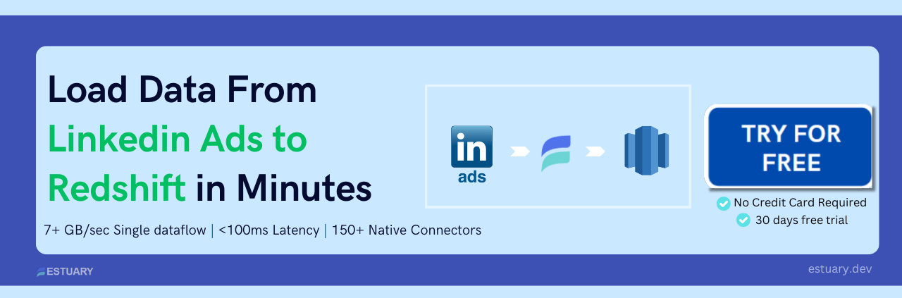 Linkedin Ads to Redshift - CTA Banner