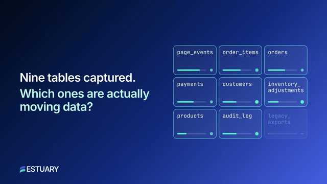 How to monitor each table in a Postgres capture, in the Estuary dashboard thumbnail