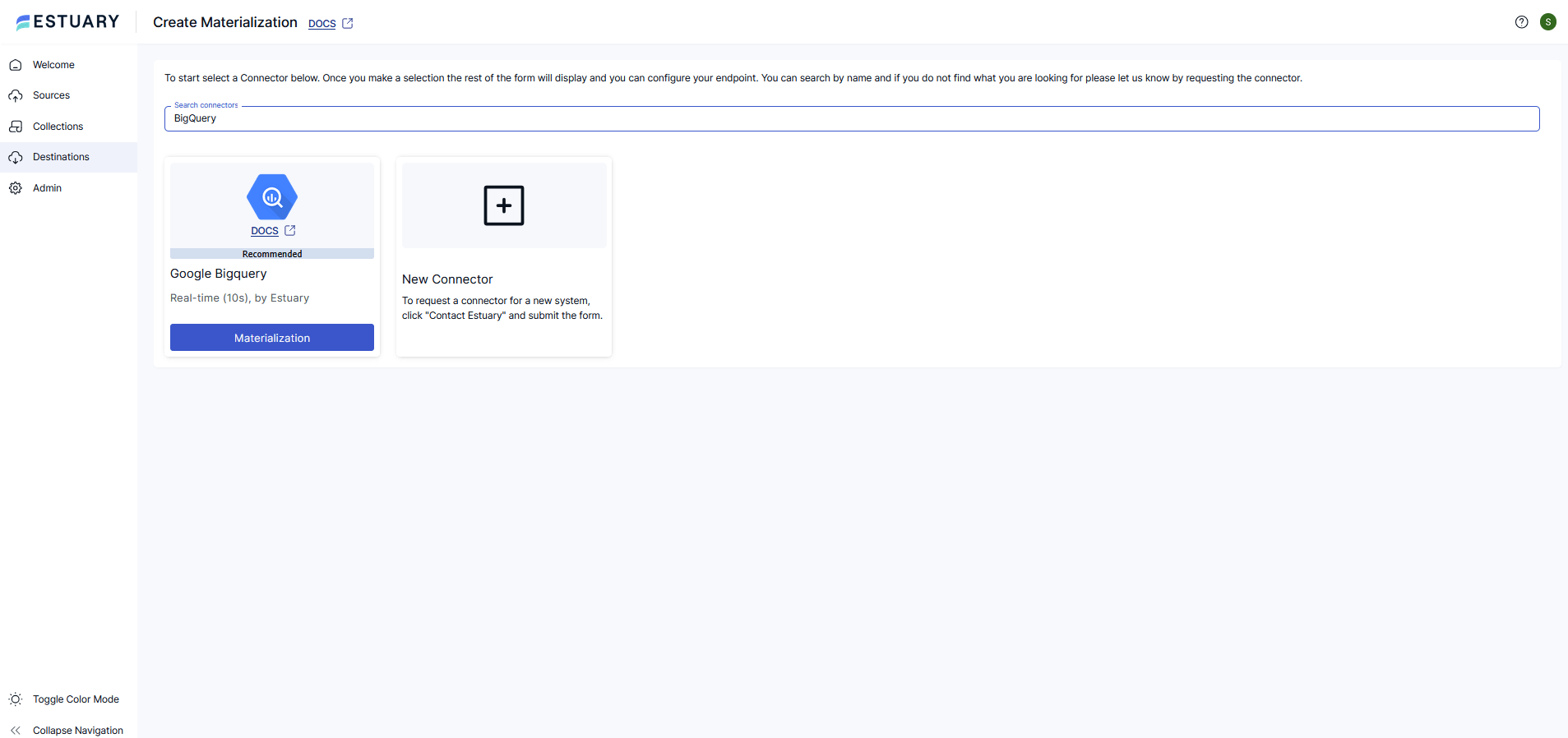 BigQuery materialization in Estuary