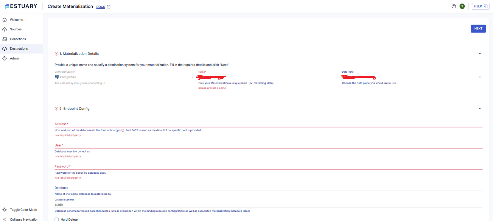 Postgresql materialization details