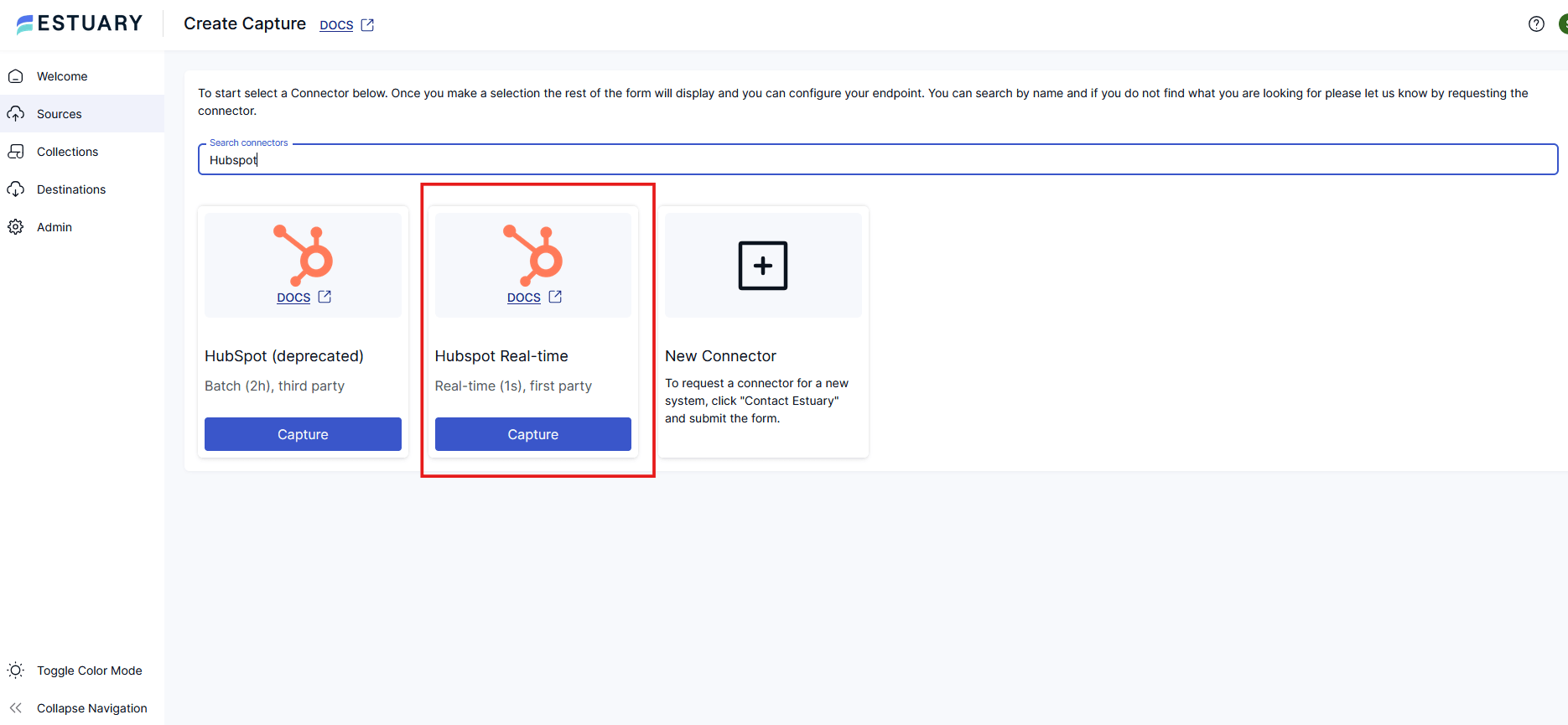 Capture Data from Hubspot in Real-time