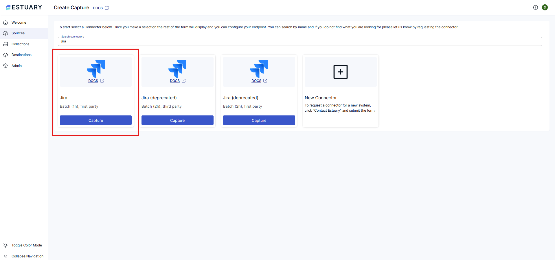 Jira data capture connector