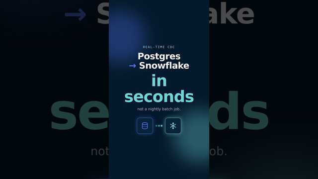 PostgreSQL to Snowflake in Real Time (CDC Explained) video thumbnail