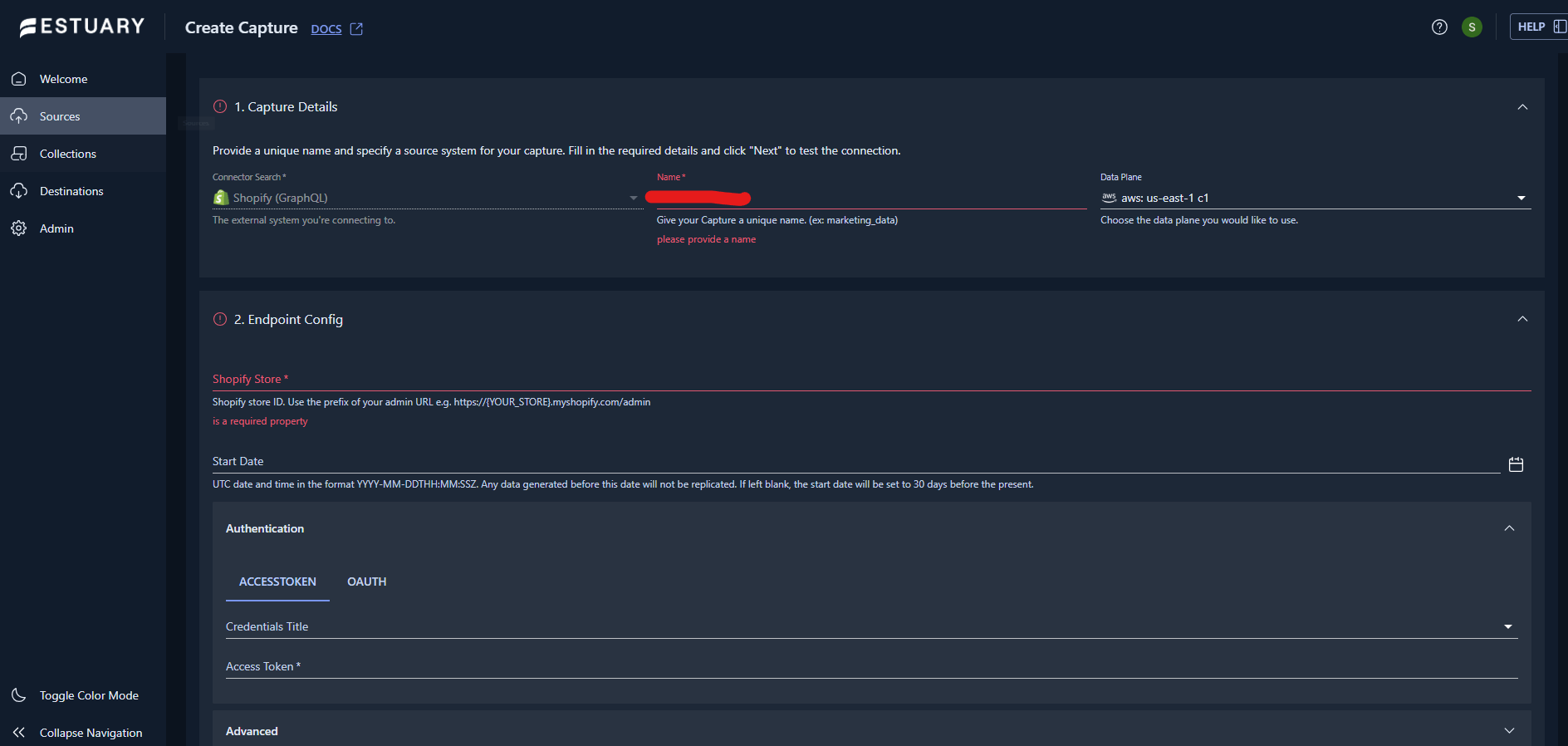 Shopify Data Capture Configuration to Integrate with Databricks