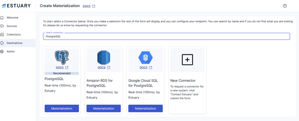 load data into postgres - postgres search connector page